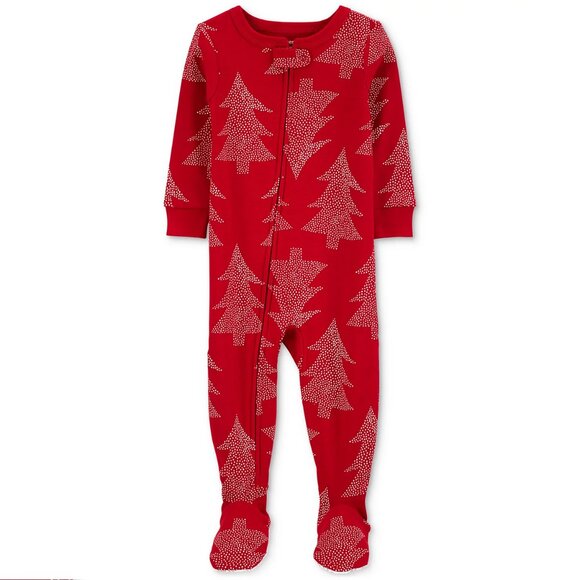 Carter's Baby One-Piece Christmas Tree Cotton Footed Pajama - Picture 1 of 4